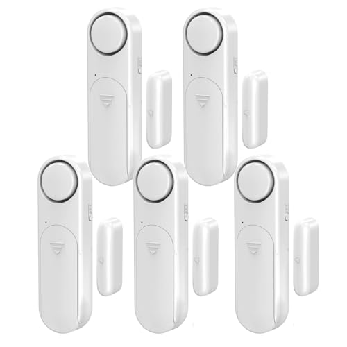Window and Door Alarm When Opened (5 Pack) for Kids Safety/Home Security, Sliding Front Door Opening...