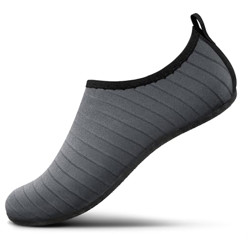 Image of SEEKWAY Water Shoes Women Men Adult Quick-Dry Aqua Socks Barefoot Non Slip for Beach Swim River Pool Lake surf Black SK002(U)