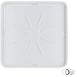 30x32inch Washing Machine Drain Pan, with Raised Edge, Features a Heavy Durable Plastic, Floor Protector - Protects Floors from Leaksf, with 1' Drain Fittings, White