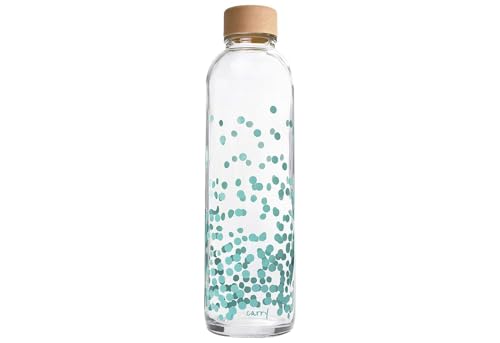 Carry Carrybottles Glastrinkflasche 0,7l (Pure Happiness)| Sportflasche, Wasserflasche | BPA-frei, auslaufsicher & kohlensäuregeeignet | Made in Germany