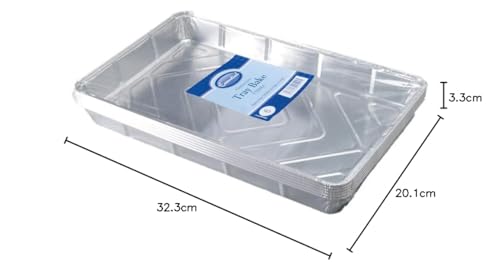 Essential Housewares Pack of 6 323mm X 201mm X 33mm Foil Tray Bakes 323mm x 201mm x 33mm - Image 2