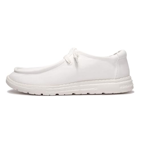 Image of Women's Canvas Loafers, Comfortable Slip-On Walking Shoes | Breathable Fabric Upper, Flexible Boat-Shoe Styling, Easy On and Off for Errands, Travel, Commuting and Everyday Wear