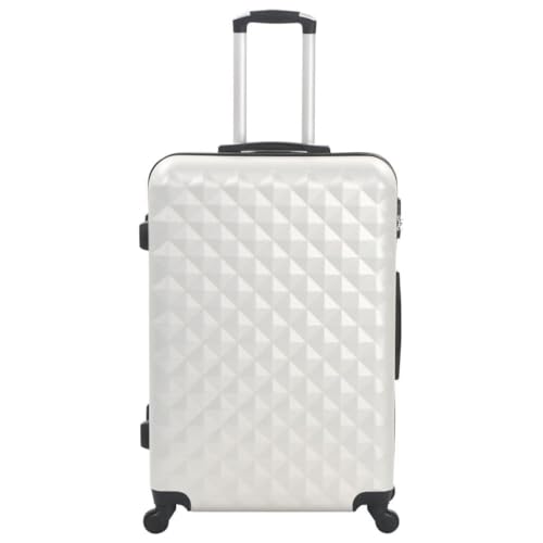 3-Piece Hardcase Trolley Set - Lightweight Durable ABS Luggage with Security Locks - Bright Silver Travel Suitcase4