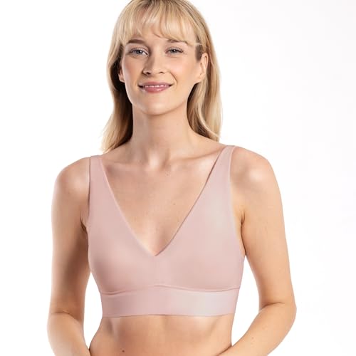 Image of Floatley Cozy Wireless Plunge Bra for Women, Buttery Soft Comfort Seamless Everyday Bra with Embedded Pad