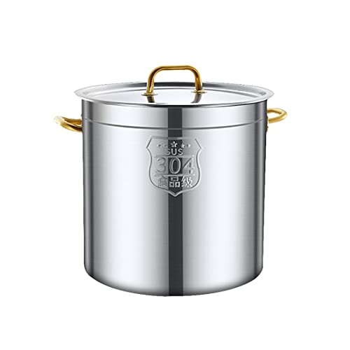 Olla de acero inoxidable, olla gruesa de grado alimenticio 304 con tapa, barril de sopa comercial de alta capacidad, conducción rápida del calor, 12 litros