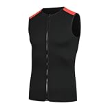 doorslay Thermoweste aus Neopren, 3 mm, Unisex, ärmellos, mit Reißverschluss, zum Schwimmen, Schnorcheln, Surfen, Tauchen (Schwarz, XXXL)