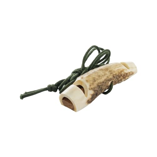 EURO HUNT Hundepfeife aus Hirschhorn, ca. 7 cm lang, Hundezubehör, Hundetraining, Doppeltonpfeife
