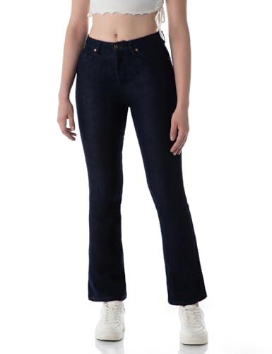Image of INKD Women's Flared Bootcut Jeans - High-Rise | Enzyme Wash | Classic 5 Pocket Styling | Jeans for Women (Available in Plus Sizes)