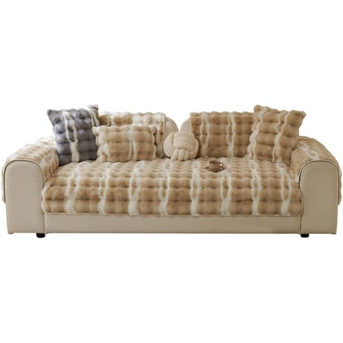Housse de canapé en peluche douce antidérapante 90x240cm - 8