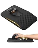 ProtoArc Ergonomic Mouse Pad with Wrist Rest, MP50 Mousepad with Massage Design, Soft Memory Foam and Non-Slip PU Base for Pain Relief, Desk, Home, Office, 12x8 Inches, Black