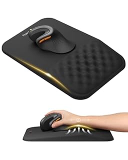 ProtoArc Tappetino Ergonomico per Mouse con Poggiapolsi, MP50 Design Massaggiante, Schiuma Memory Morbida e Base Antiscivolo in PU, Allevia il Dolore, per Scrivania Casa Ufficio, 12x8 Pollici, Nero