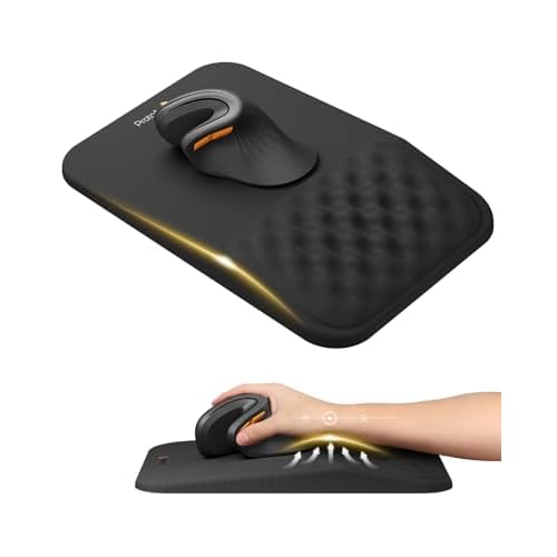 ProtoArc MP50 Ergonomic Mouse Pad with Wrist Support, Lycra Surface, Black