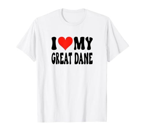 I Love My Great Dane – Cane – Cuore carino divertente animale domestico Maglietta