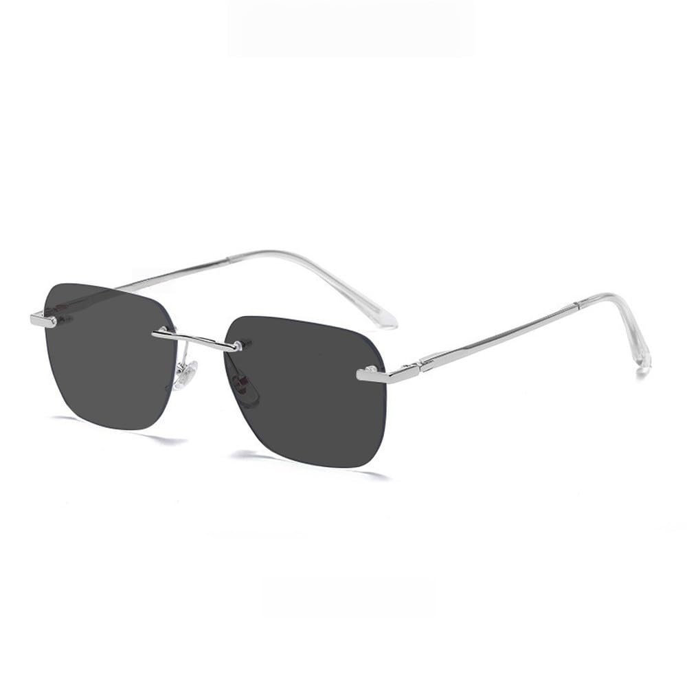 Gafas de sol polarizadas sin montura de titanio, ideales para conducir, con protección UV400.