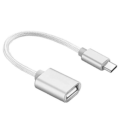 REY - Conversor Adaptador OTG USB Hembra a USB 3.1 Tipo C Macho Cable Malla Reforzada 16 Cm Plata | Ya disponible en tu tienda friki favorita! En mundofriki.es!