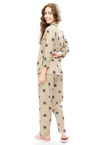 Image of WEET Women's Star Printed Cotton Night Suit Set