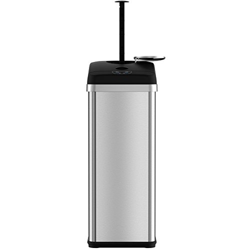 image for HALO 13 Gallon Touchless Trash Compactor Automatic Trash Can, Stainles