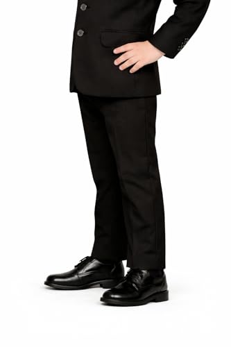 Image of Boys Satin Formal Suit 3 Pcs Set Blazer, Pant Tie Premium Kids Suit for Wedding, Birthday