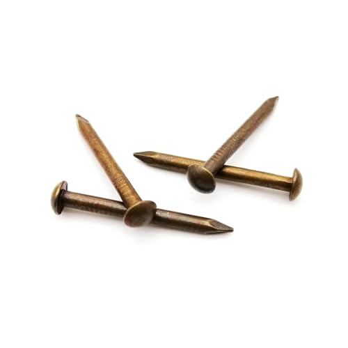 100pcs Clavos de Cabeza Redonda de Latón Antiguo de 1.2x8mm para Bisagras de Muebles Caja de Joyería miniatura 6