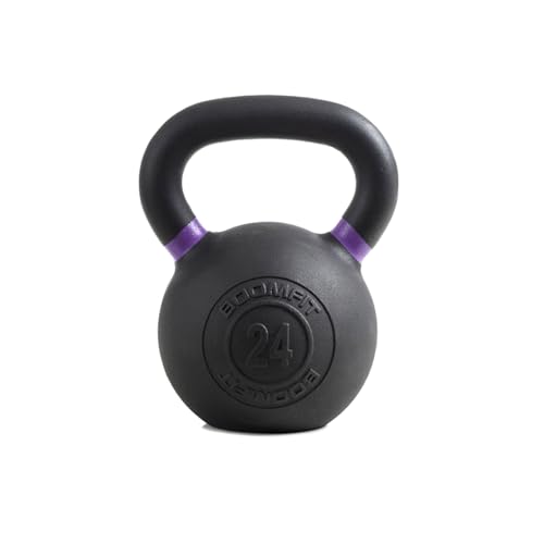 BOOMFIT Kettlebell Hierro Fundido 24 kg | Pesa Rusa Fuerza y Cardio