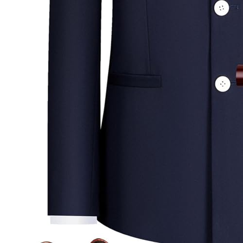 DGHM-JLMY Men's Slim Chinese Groom's Dress Suit Formal Business Chinese Tunic Suit Stand Collar Wedding Button 2 Piece Suit4