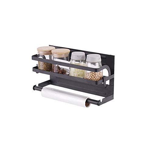 Kühlschrank Schwimm Side Magnetic Metallregale Gestell, Frischhaltebeutel, Papiertücher, Seitenwandbearbeitung (Color : EIN)