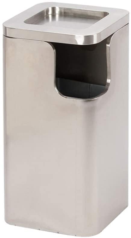 DFDFSFGTrash Can Stainless Steel Trash Can，Large Capacity Outdoor Garbage Can with Ashtray Hotel Lobby KTV Shopping Mall Waste Bin，Durable Wastebasket