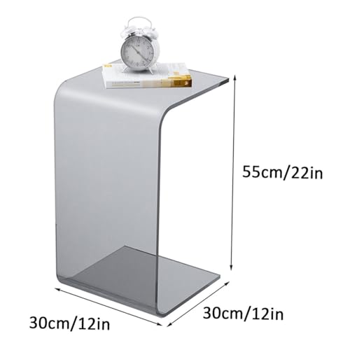 Mesita de noche y centro multifuncional de acrílico gris de 12 mm de grosor 3