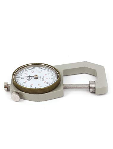 Calibrador de espesores con esfera redonda, rango de medición 0-20 mm, precisión 0,1 mm, material metal y plástico, incluye estuche de plástico rojo miniatura 3