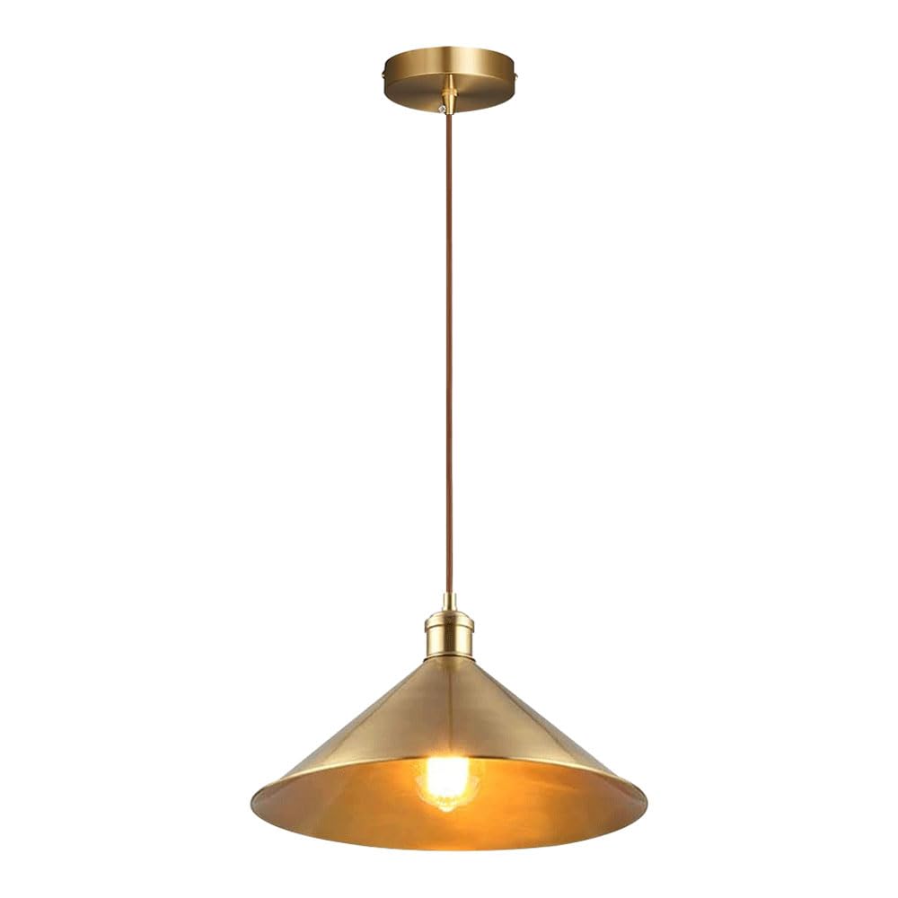 ZGDHWCR E26 Light Source Single Head Pendant Lamp, Nordic Industrial Style Metal Hanging Light, Flush Mount Ceiling Chandelier, Restaurant Living Room Balkony Decoration Light Fixtures