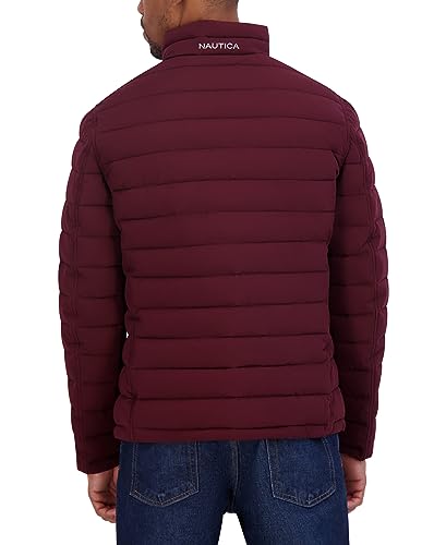Image of Nautica Men's Reversible Quilted Puffer Jacket -Midweight Mechanical Stretch Winter Coat