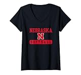 Womens Nebraska Cornhuskers Softball Officially Licensed V-Neck T-Shirt
