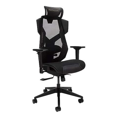 RESPAWN FLEXX Mesh Gaming Chair With Lumbar Support, Ergonomic Gaming Chair with Recline/Tilt Tension Controls, Adjustable Arms, 300lb Max Weight With Wheels for Computer/Desk/Office - Black Cover