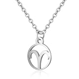 Collar Con Los 12 Signos De La Constelación Del Zodíaco Colgante Hueco Redondo De Moda Cadena De Clavícula Celestial Del Horóscopo Para Mujeres Hombres Joyería Astrológica Regalo Para Cumpleaños Ari