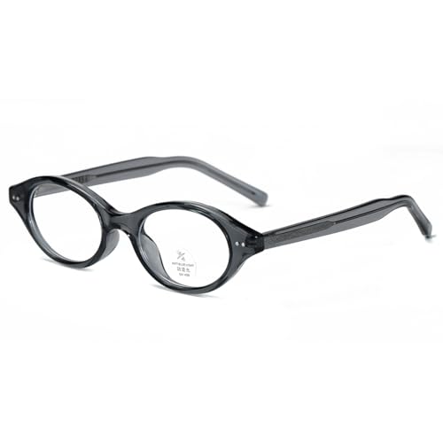 Image of Retro Oval Glasses Frame Men Tr90 Korean Style Women Small Glasses Anti Blue Light Acetate Temple