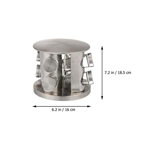 Cabilock Spice Rack Com Frascos 8 Bancada Bancada Cremalheira Do Spice Spice Torre Redonda Cremalhei