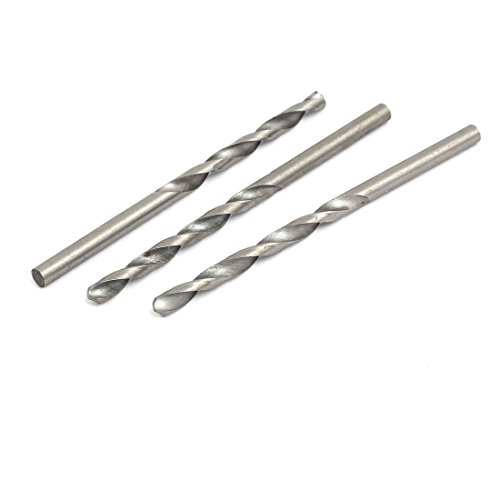 Aexit 3.5mm Dia Tool holder 70mm Length HSS Round drill hole Twist Drill Bit Silver Tone 3pcs Model:59as204qo631