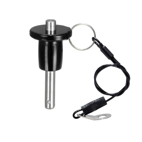 Ball Locking Pin, 304 Stainless Steel Push-Button Quick Release Pin Quick Release Fastening Locating Safety Pins with Lanyard Cable (12X40mm)
