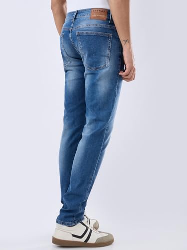 Image of Spykar Men's Slim Fit Low Rise Casual Jeans
