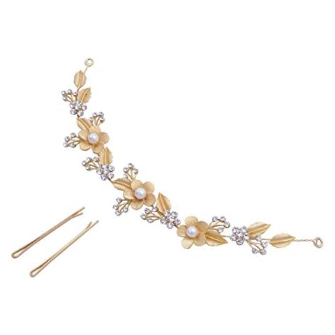 Vogue Hair Accessories Hairband and Hair Clip, Golden Cover