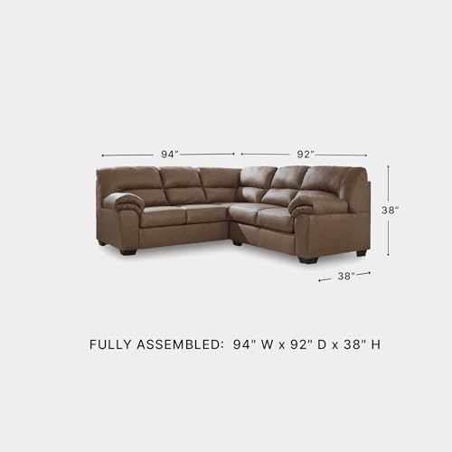 Image of Signature Design by Ashley Caramel Faux Leather Sectional, Walker Point
