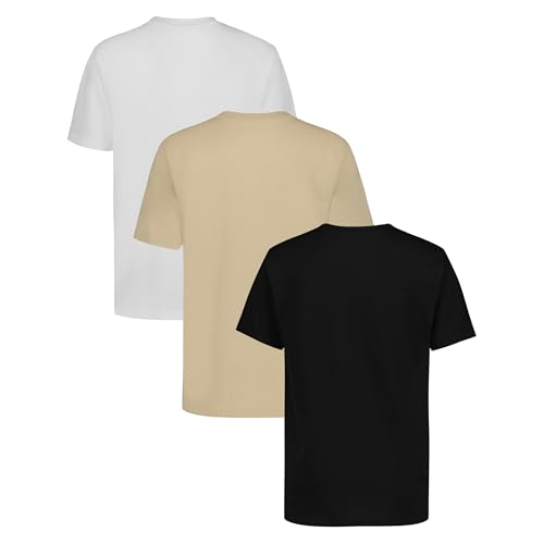 Image of Nautica Boys' Short Sleeve Crew Neck T-Shirt 3-Pack, Soft, Comfortable, Relaxed Fit