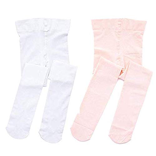 STELLE Girls' Ultra Soft Pro Dance Tight/Ballet Footed Tight (Toddler/Little Kid/Big Kid), BP+WT, L