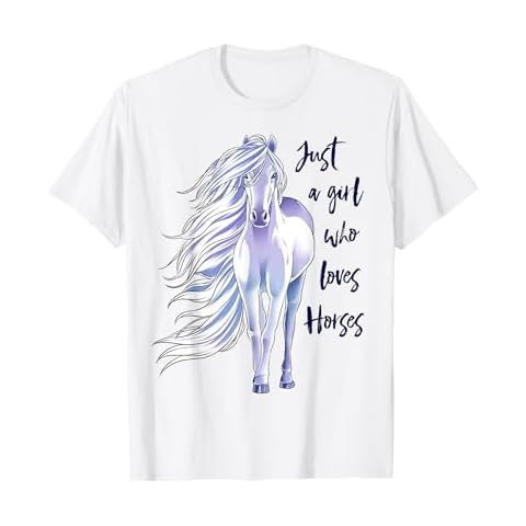 Horse Just a Girl Who Loves Horseback Riding Equestrian Farm T-Shirt Cover