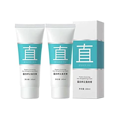 Protein Correcting Hair Straightening Cream, Protein Hair Treatment, Hair Straightening Treatment, Professional Hair Care Cream, Hair Treatment - Smoothing, Hydrating, Repairing (2PCS) Cover