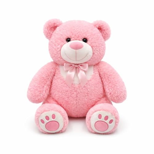 Image of 55 CM PinkTeddy Bear Plush Toy | Super Soft Stuffed Animal for Kids | Cute Bow Tie Design | Huggable Soft Toy for Boys & Girls for Birthdays & Special Occasions