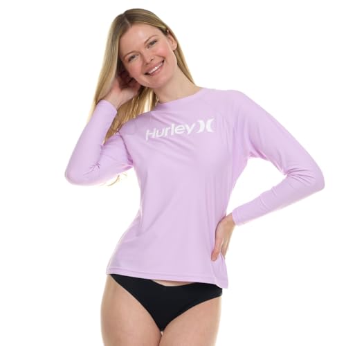Image of Hurley Rash Guard for Women, Womens Rash Guard Long Sleeve Shirts, Rashguard Swim Shirt Women UPF 50+ SPF & UV Protection