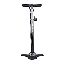 Dunlop Fahrradpumpe mit Manometer - Luftpumpe Fahrrad mit 2 Adaptern - für Alle Ventile - Dunlop, Presta und Schrader Ventil - Pumpe 12 Bar/180PSI - Kunststoff - Schwarz