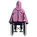 Bailey Bug Adjustable Wheelchair Cape and Attachable Hood - Fleece Lined, Stylish Adult Wheelchair Poncho Designed for Warmth Style and Safety - Youth - Pink with Tulips