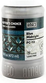 AMACO Potters Choice Glaze, Blue Midnight PC-12, 1 Pint